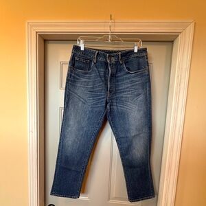 6397 Button Fly Jeans Women’s Size 29  Medium Wash Distressed